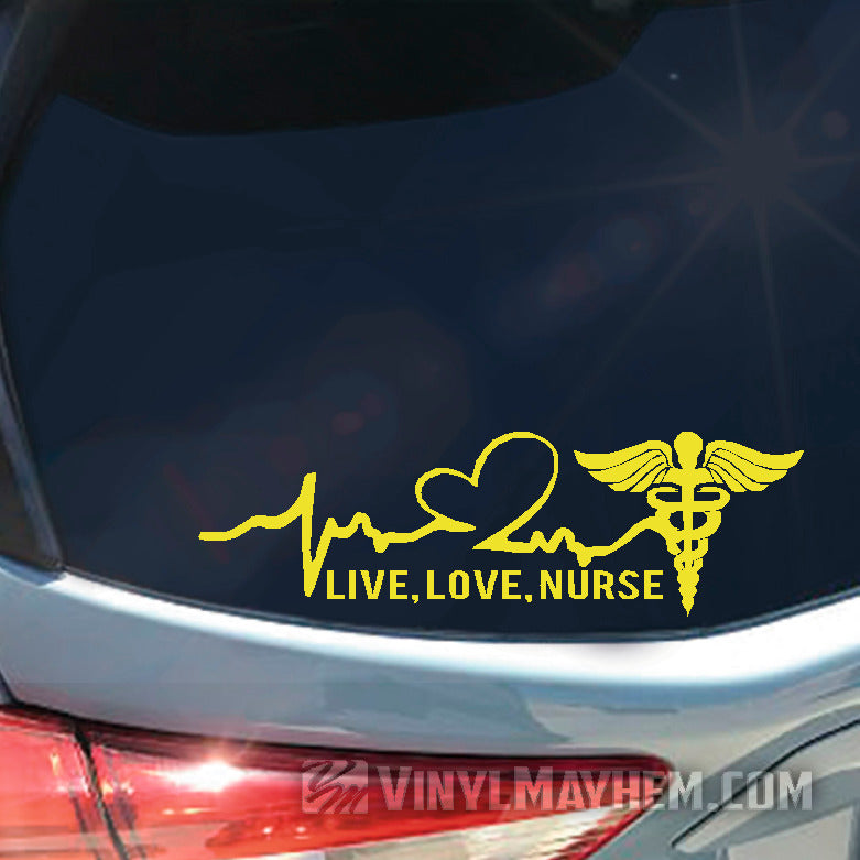 Live Love Nurse heartbeat vinyl sticker