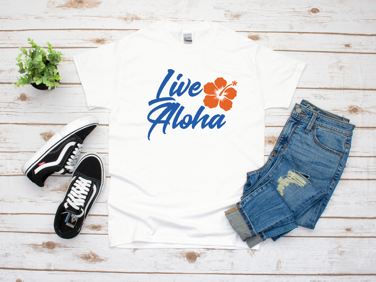 Hawaiian  Live Aloha Hibiscus T-Shirt