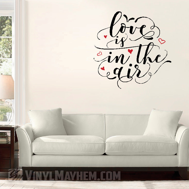 Love is in the air two-color vinyl sticker