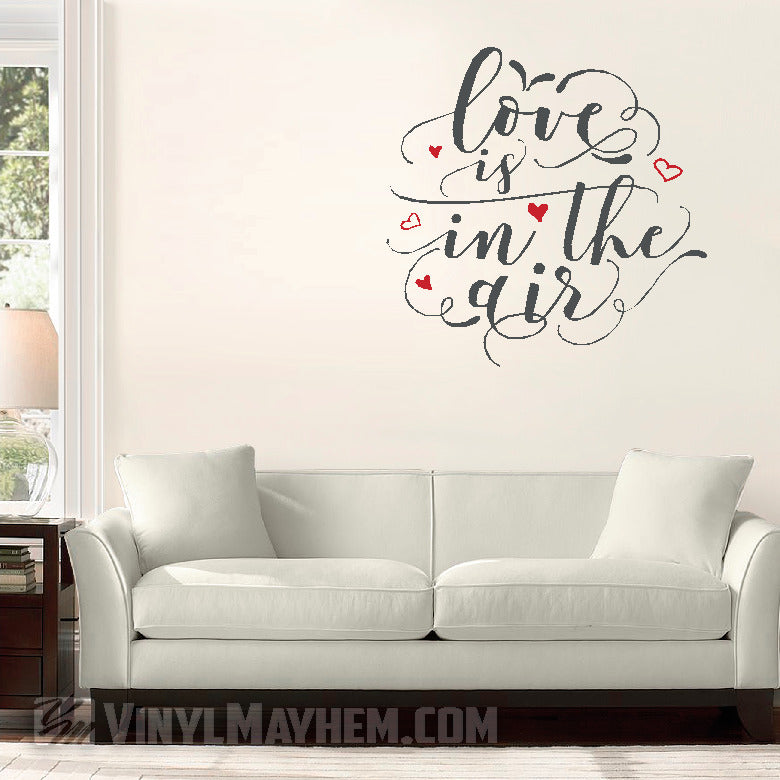 Love is in the air two-color vinyl sticker