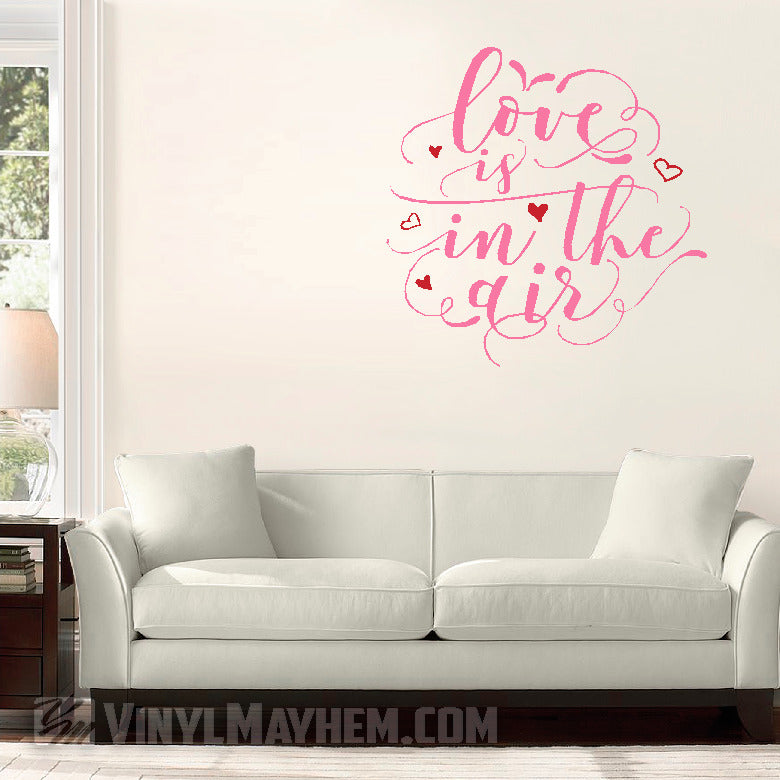 Love is in the air two-color vinyl sticker