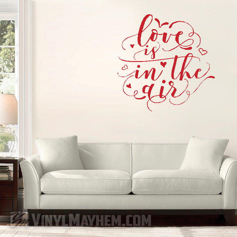Love is in the air two-color vinyl sticker