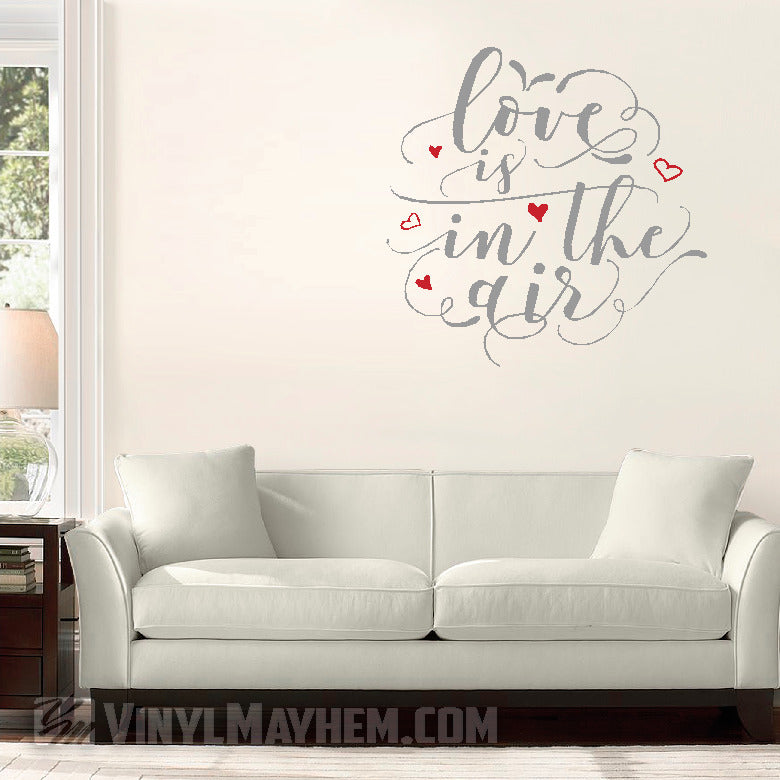 Love is in the air two-color vinyl sticker