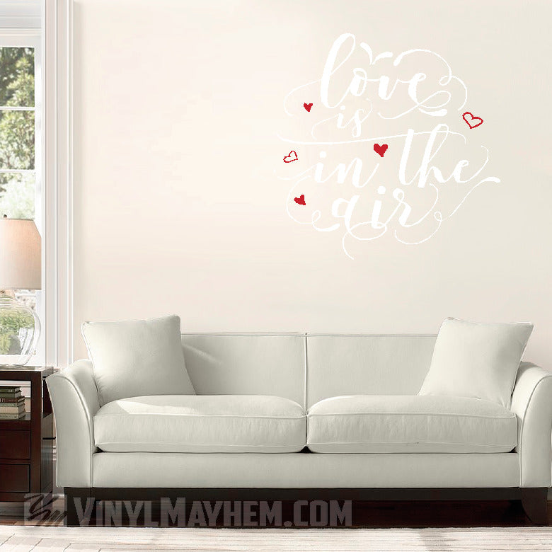 Love is in the air two-color vinyl sticker
