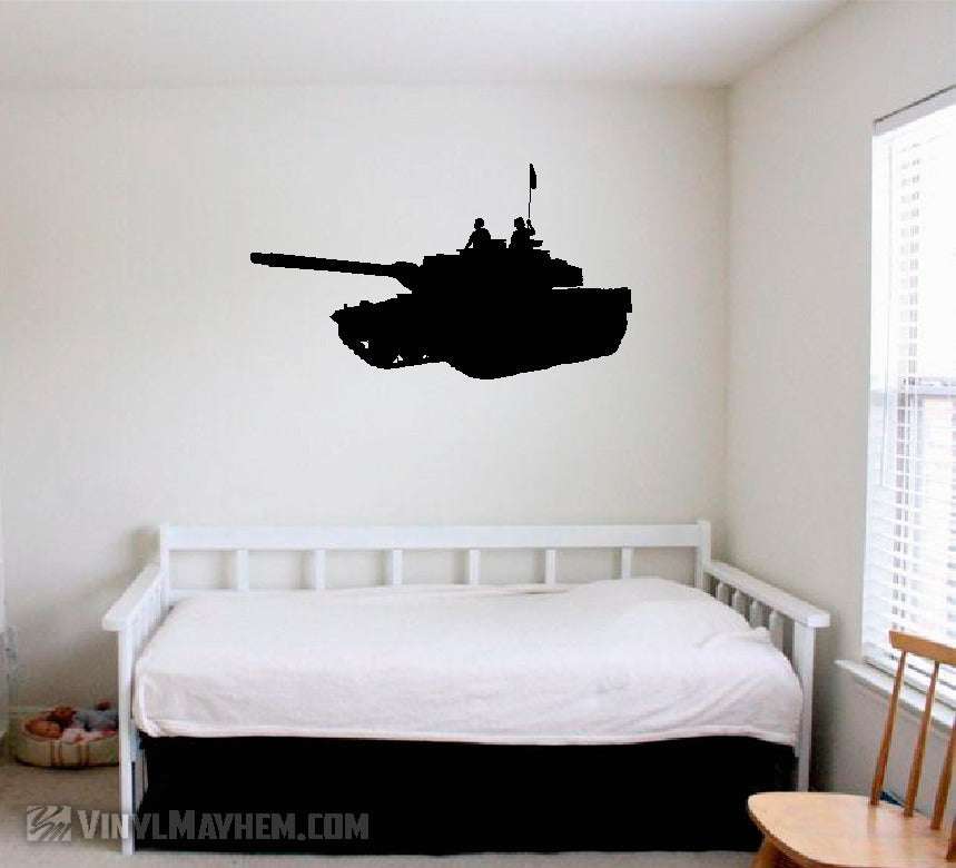 M1 Abrams tank with soldiers vinyl sticker