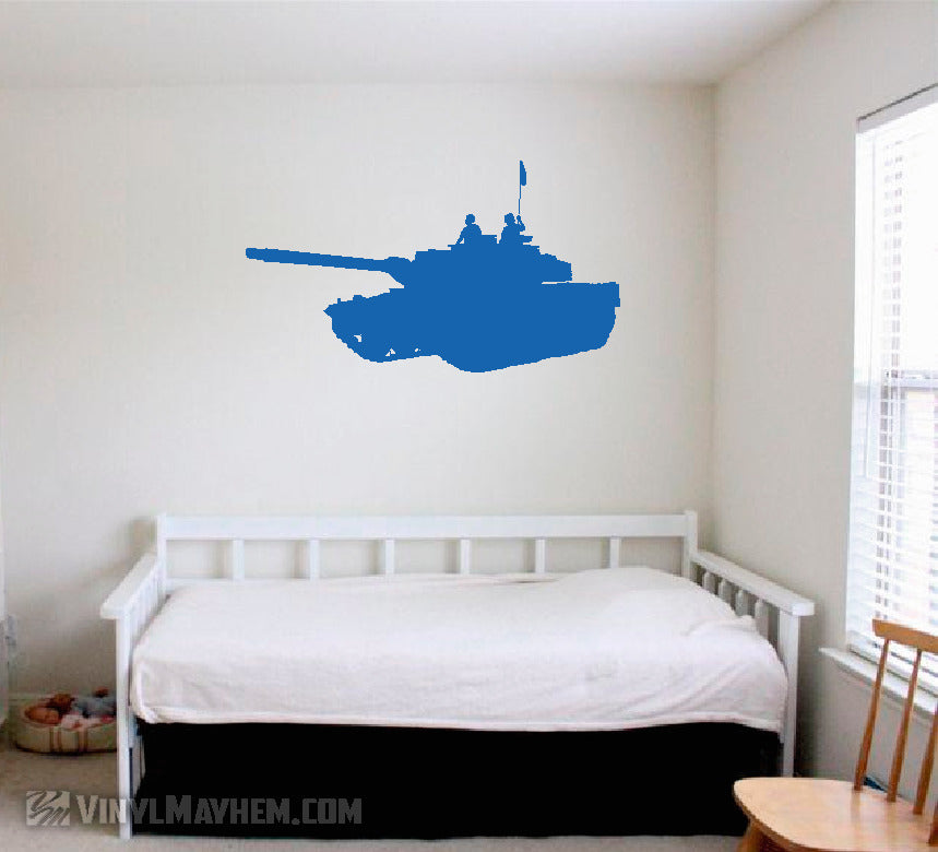 M1 Abrams tank with soldiers vinyl sticker