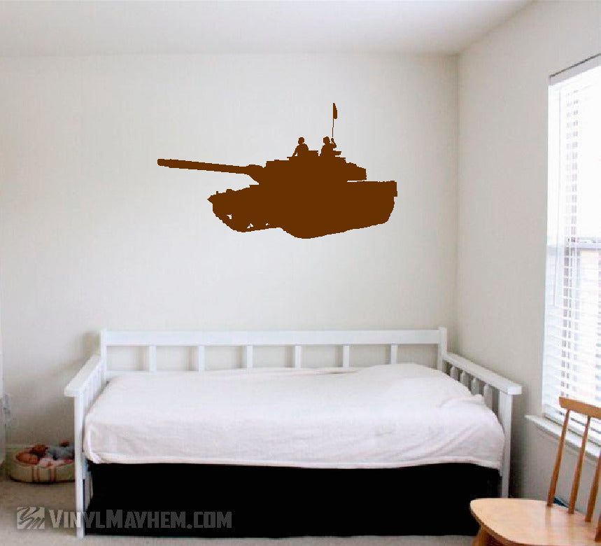 M1 Abrams tank with soldiers vinyl sticker