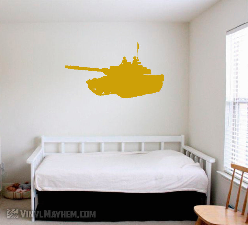 M1 Abrams tank with soldiers vinyl sticker