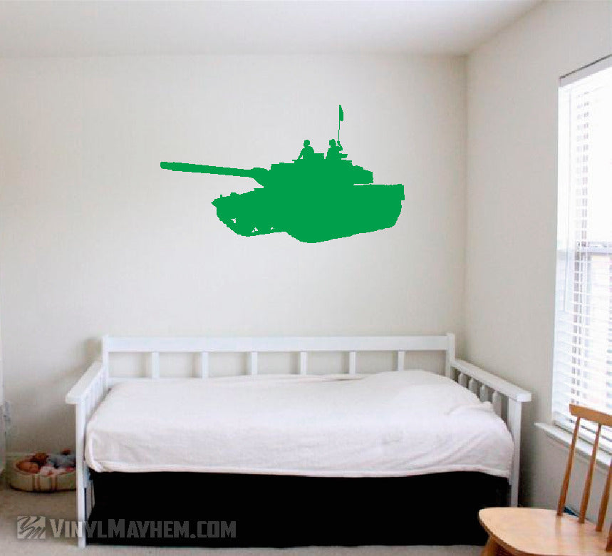 M1 Abrams tank with soldiers vinyl sticker