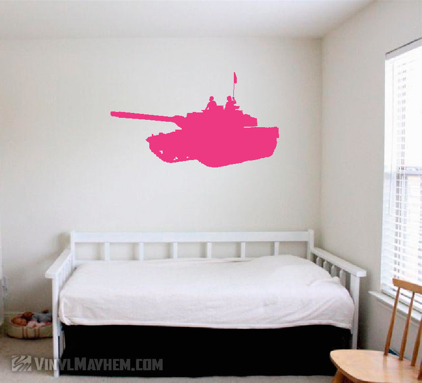 M1 Abrams tank with soldiers vinyl sticker