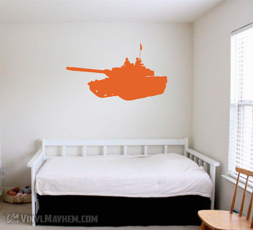 M1 Abrams tank with soldiers vinyl sticker