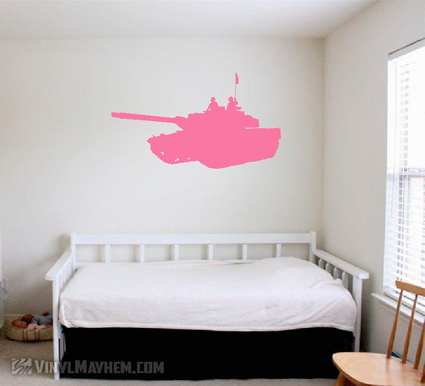 M1 Abrams tank with soldiers vinyl sticker