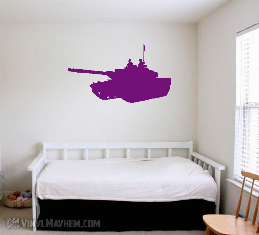 M1 Abrams tank with soldiers vinyl sticker