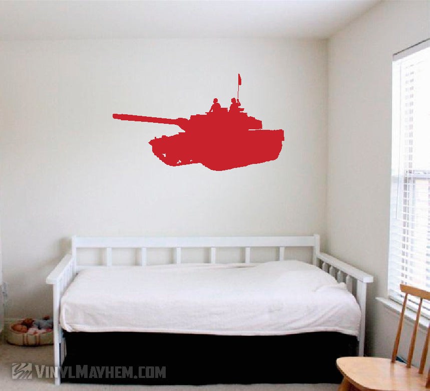 M1 Abrams tank with soldiers vinyl sticker
