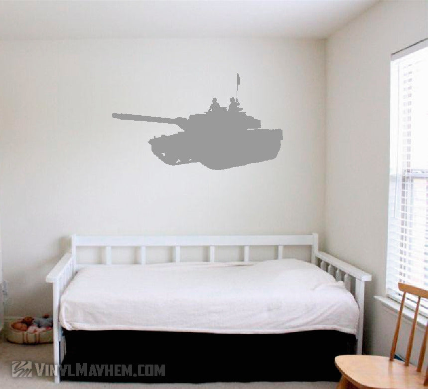 M1 Abrams tank with soldiers vinyl sticker