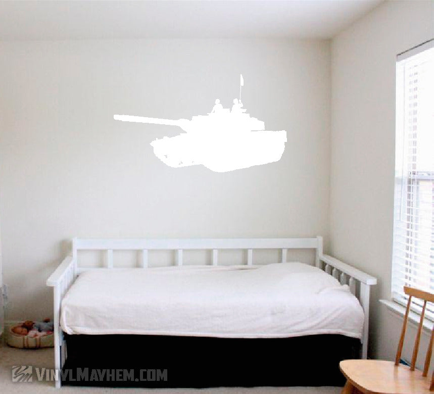 M1 Abrams tank with soldiers vinyl sticker