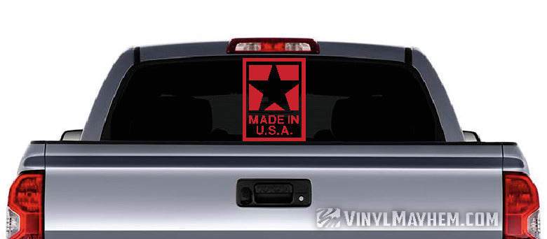Made In USA big star vinyl sticker