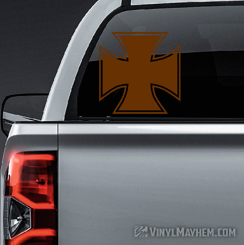 Maltese Cross outlined vinyl sticker