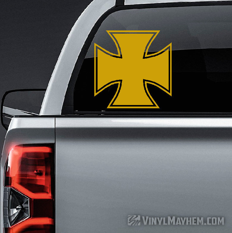 Maltese Cross outlined vinyl sticker