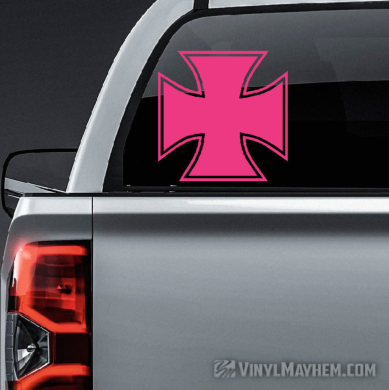 Maltese Cross outlined vinyl sticker