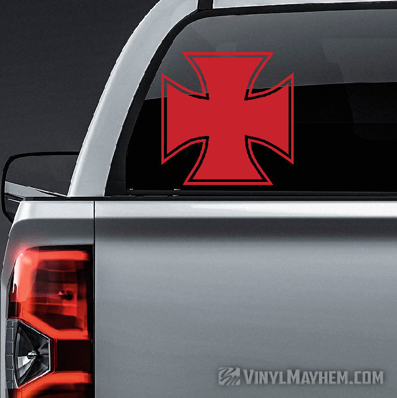 Maltese Cross outlined vinyl sticker