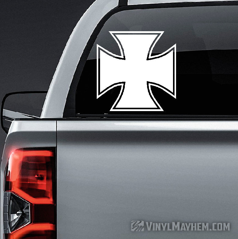 Maltese Cross outlined vinyl sticker