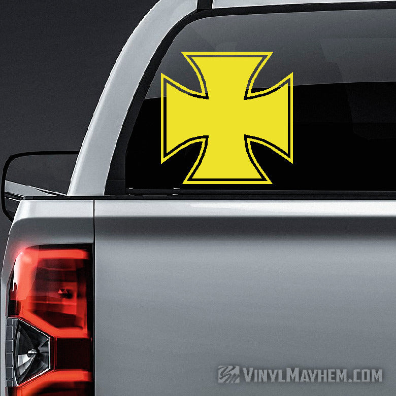 Maltese Cross outlined vinyl sticker
