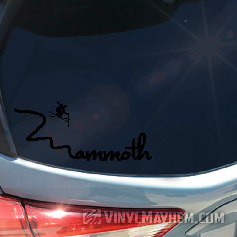 Mammoth skier vinyl sticker