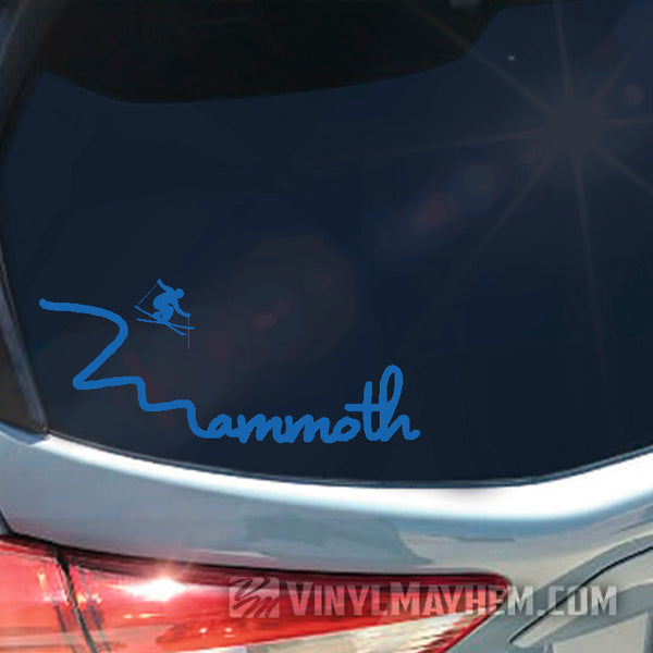 Mammoth Script Sticker Mammoth Skier Skiing Skiing Vinyl Car Truck SUV Sticker Decal - Vinyl ...