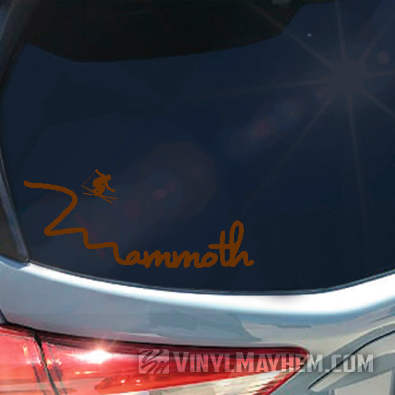 Mammoth skier vinyl sticker