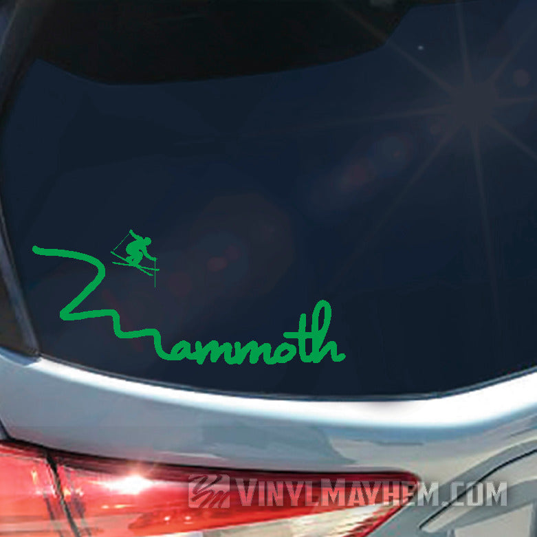 Mammoth skier vinyl sticker