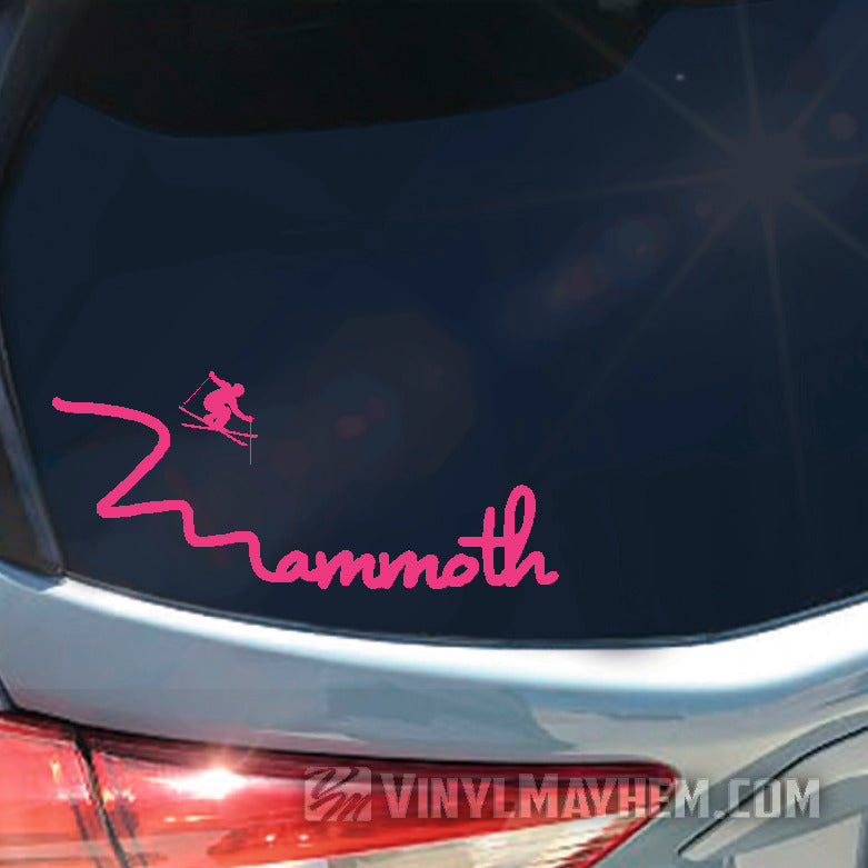 Mammoth skier vinyl sticker