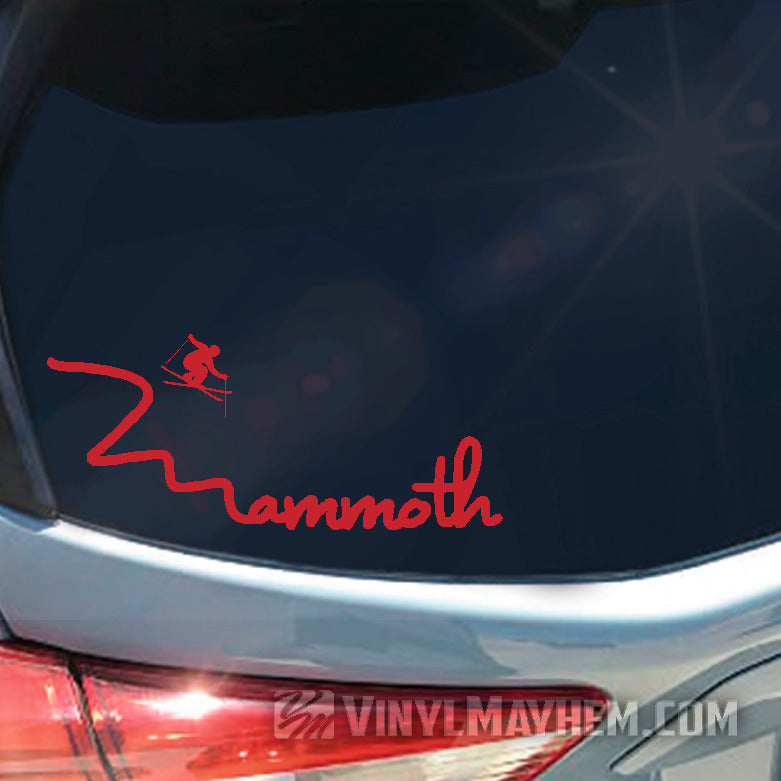 Mammoth skier vinyl sticker