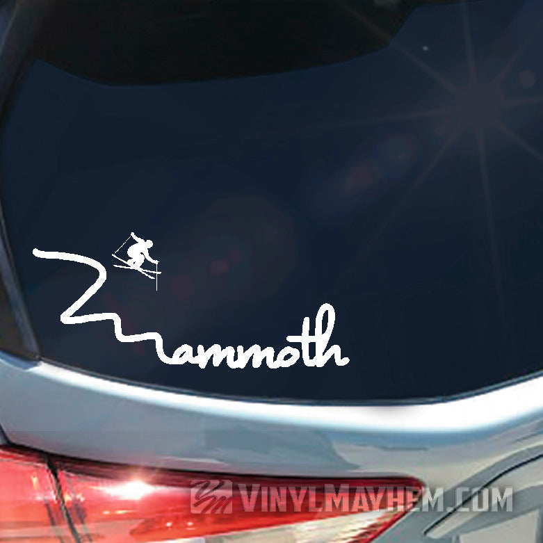 Mammoth skier vinyl sticker