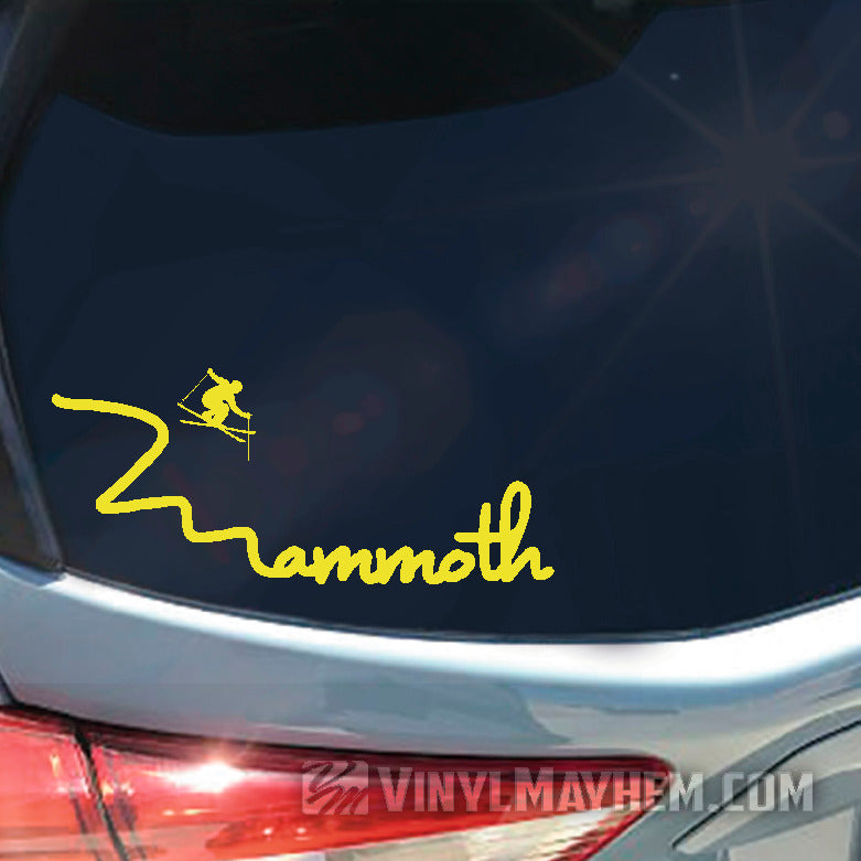 Mammoth skier vinyl sticker