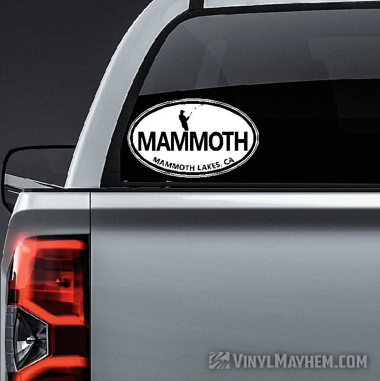 Mammoth Lakes California Fishing oval sticker