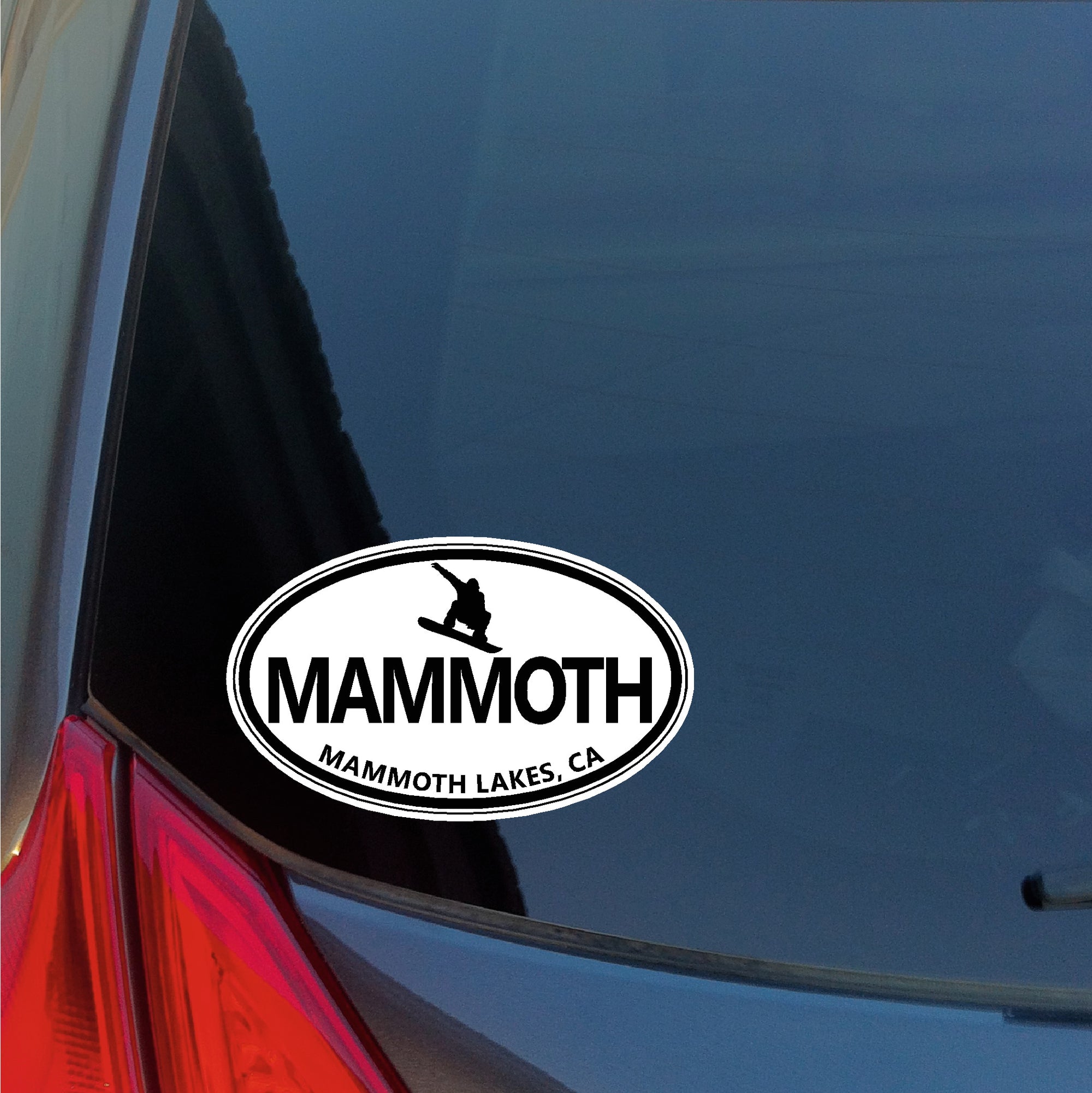 Mammoth Lakes California Snowboarder oval sticker