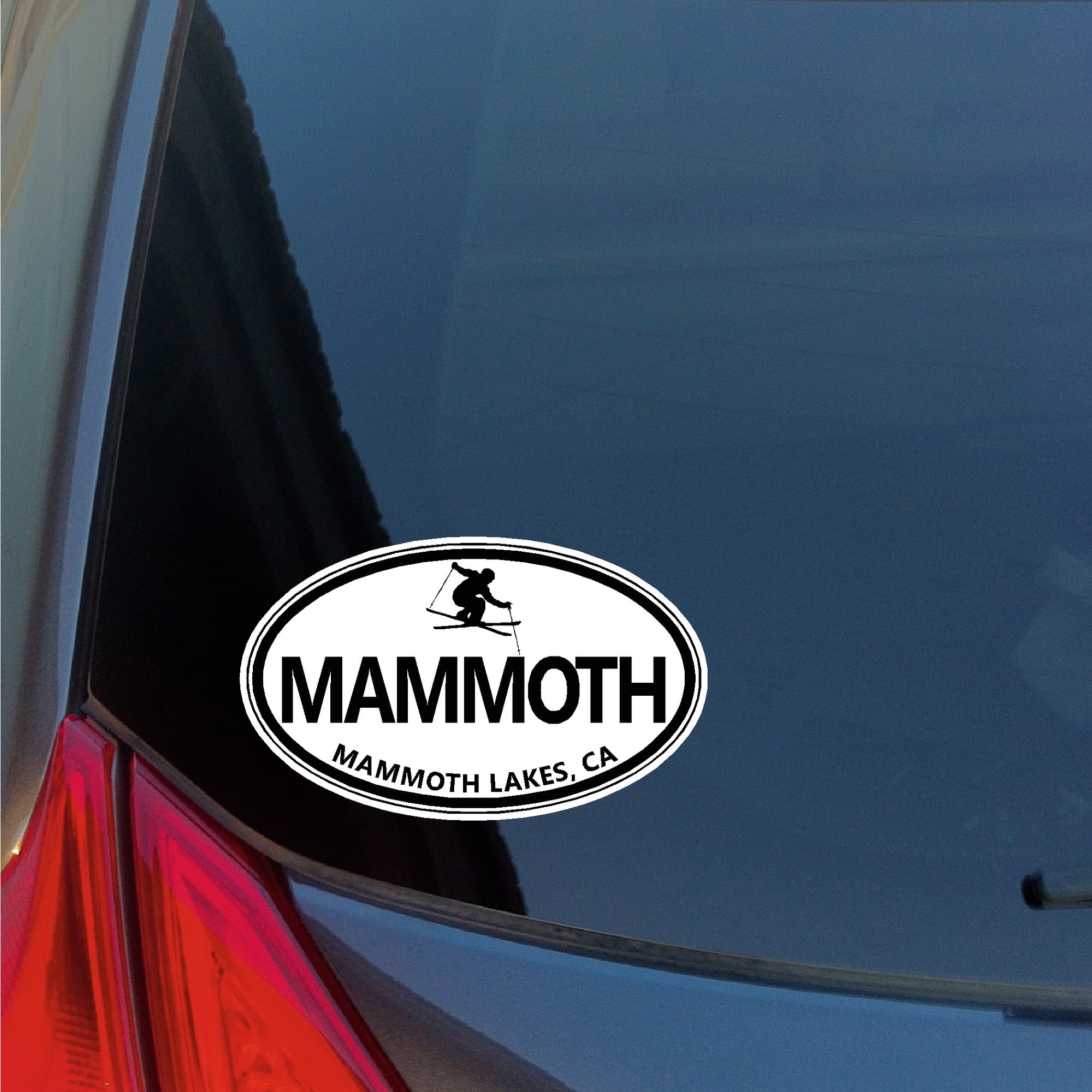 Mammoth Lakes California Skier oval sticker