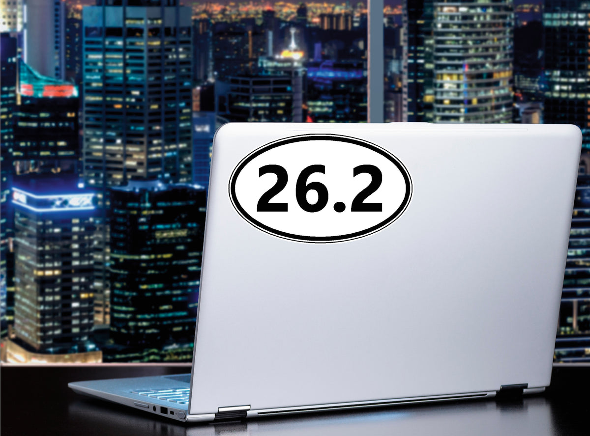Marathon 26.2 mile run oval sticker
