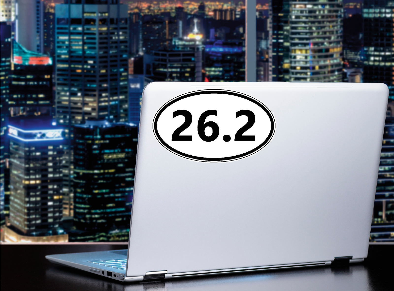 Marathon 26.2 mile run oval sticker