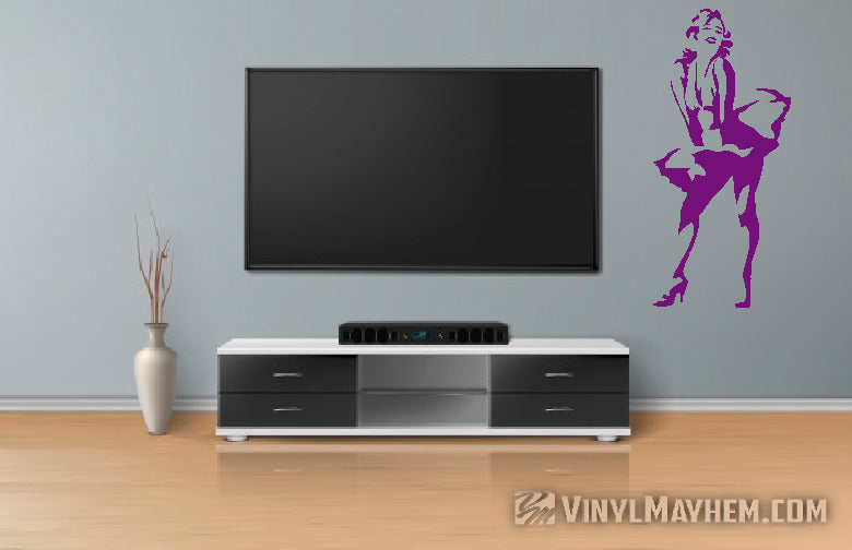 Marilyn Monroe with dress silhouette vinyl sticker