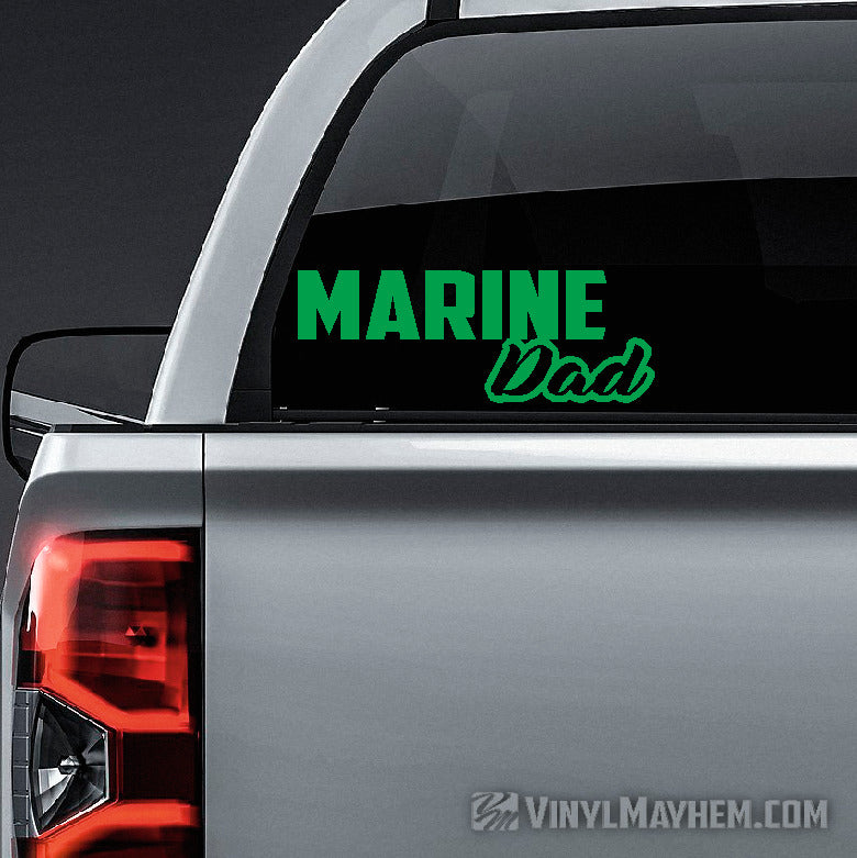 Marine Dad script vinyl sticker