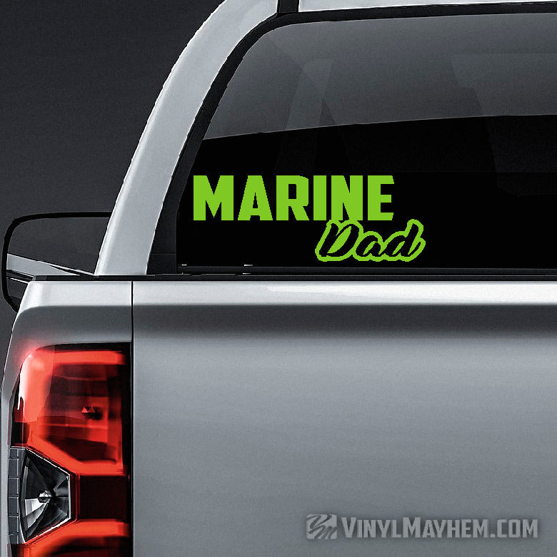 Marine Dad script vinyl sticker