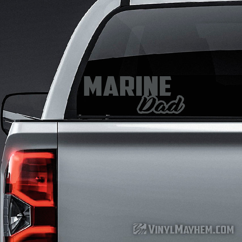 Marine Dad script vinyl sticker