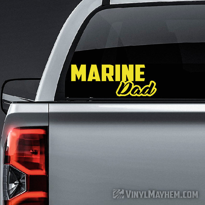 Marine Dad script vinyl sticker
