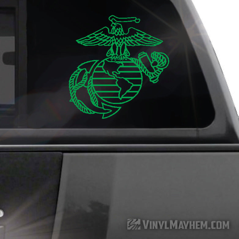 buy Marines Eagle Globe Anchor outline vinyl sticker