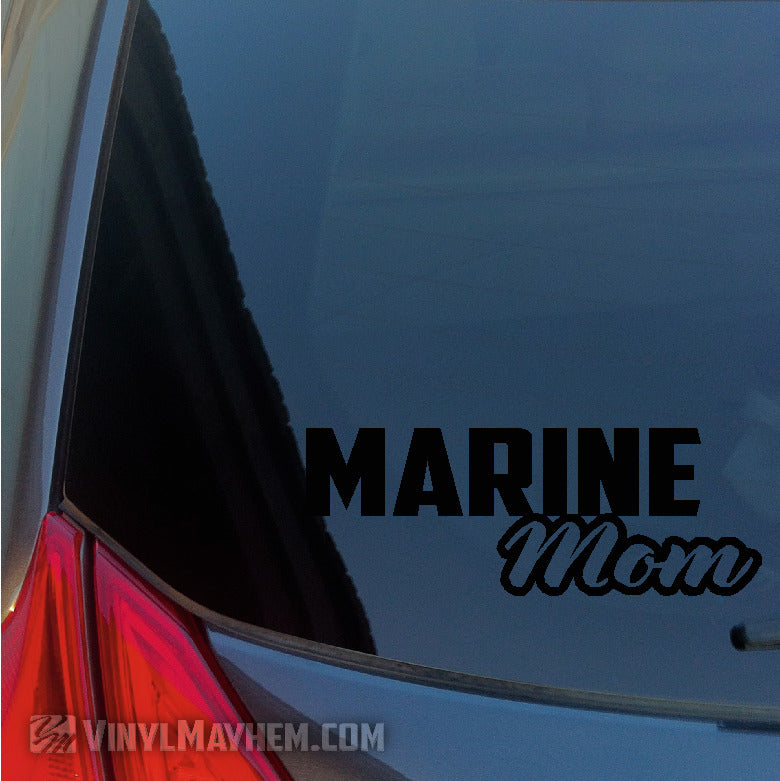 Marine Mom script vinyl sticker