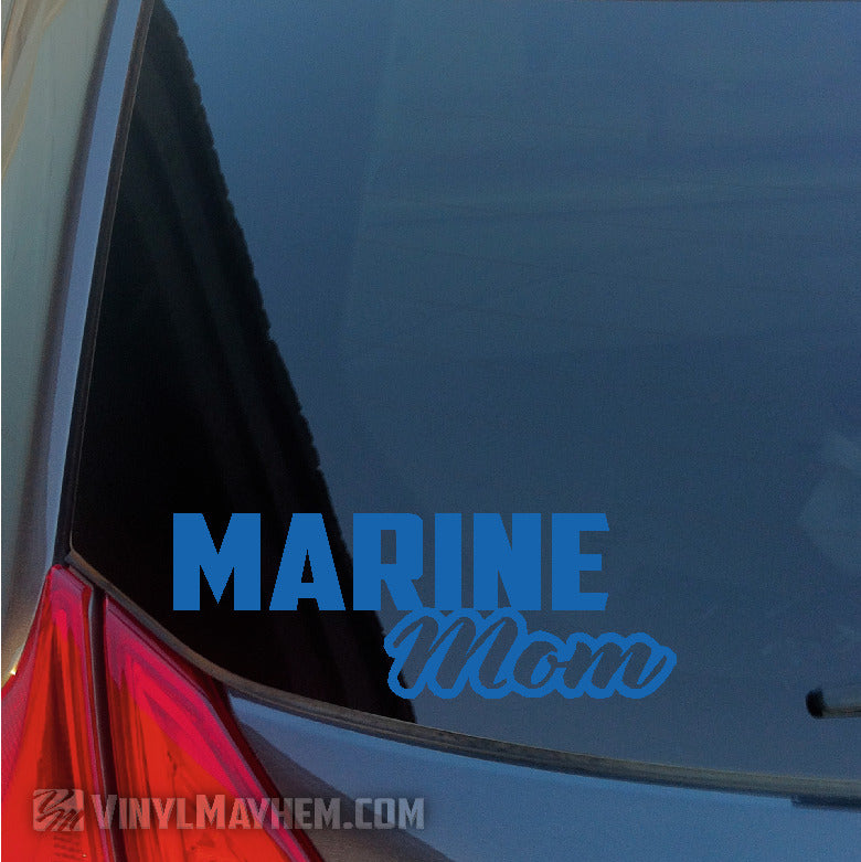 Marine Mom script vinyl sticker