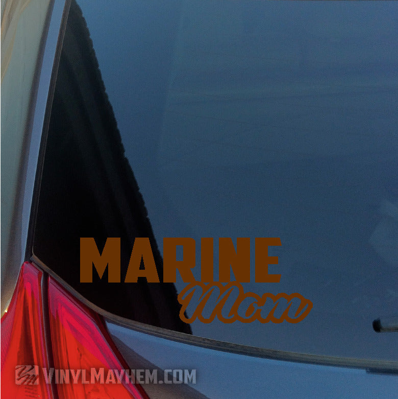 Marine Mom script vinyl sticker