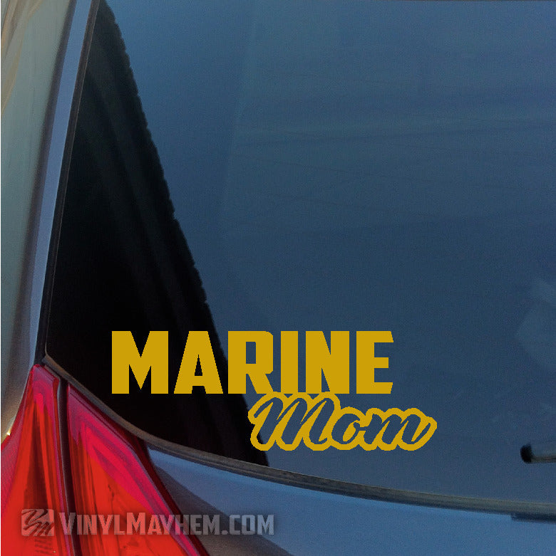 Marine Mom script vinyl sticker